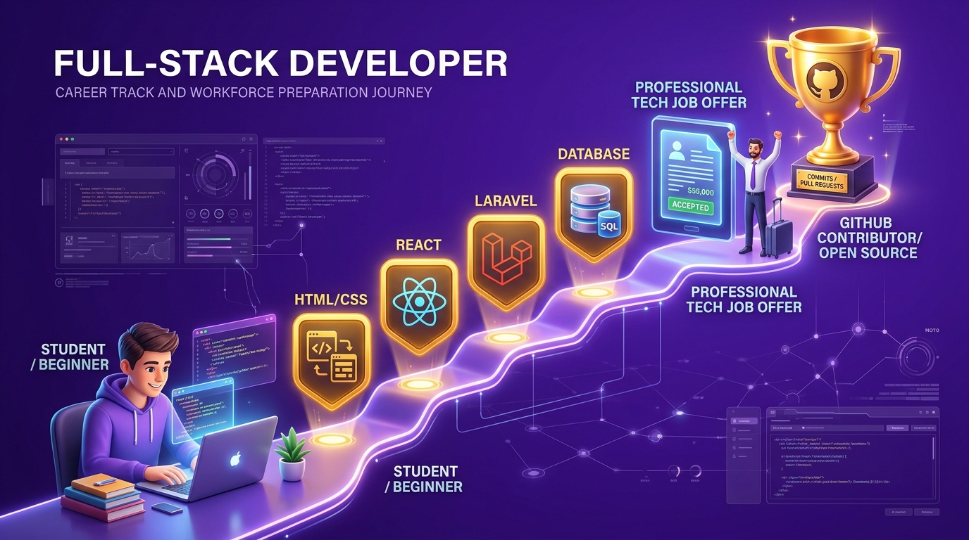كيف تبدأ مسارك في الـ Full-Stack Web Development وتجهز معرض أعمالك؟